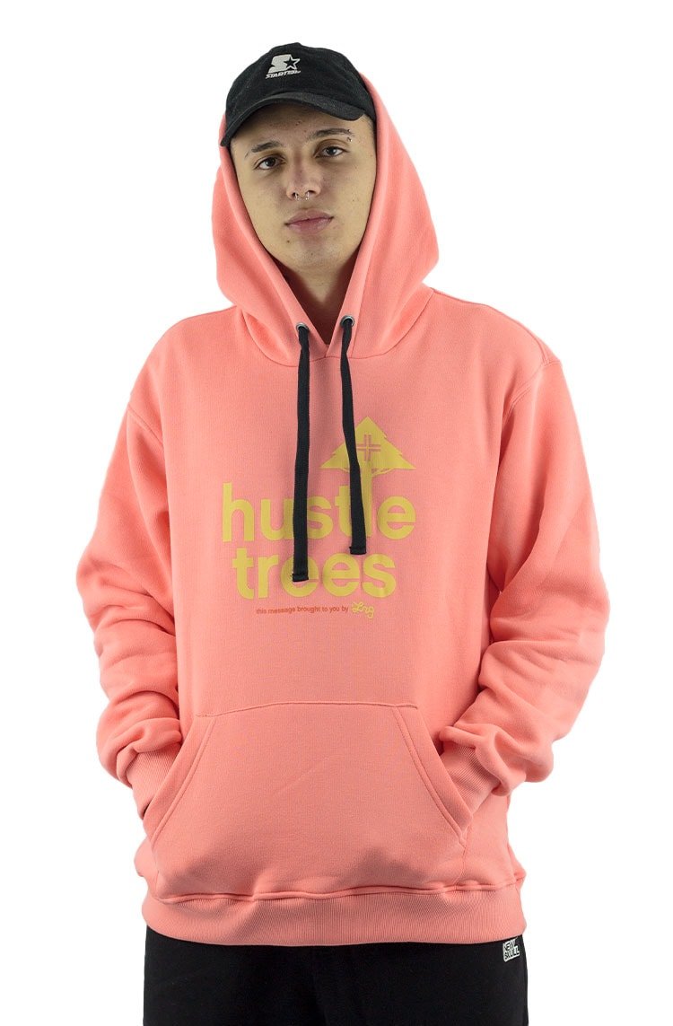 Moletom LRG Canguru Fechado Hustle Trees Rosa/Amarelo - NewSkull