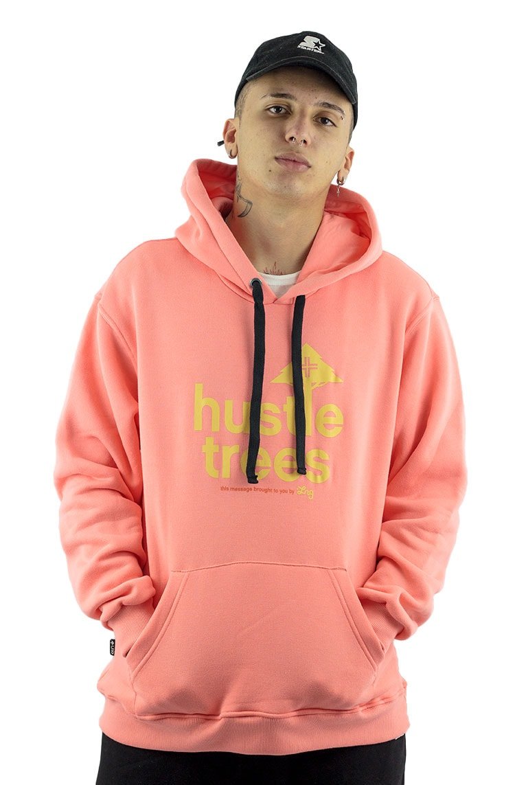 Moletom LRG Canguru Fechado Hustle Trees Rosa/Amarelo - NewSkull