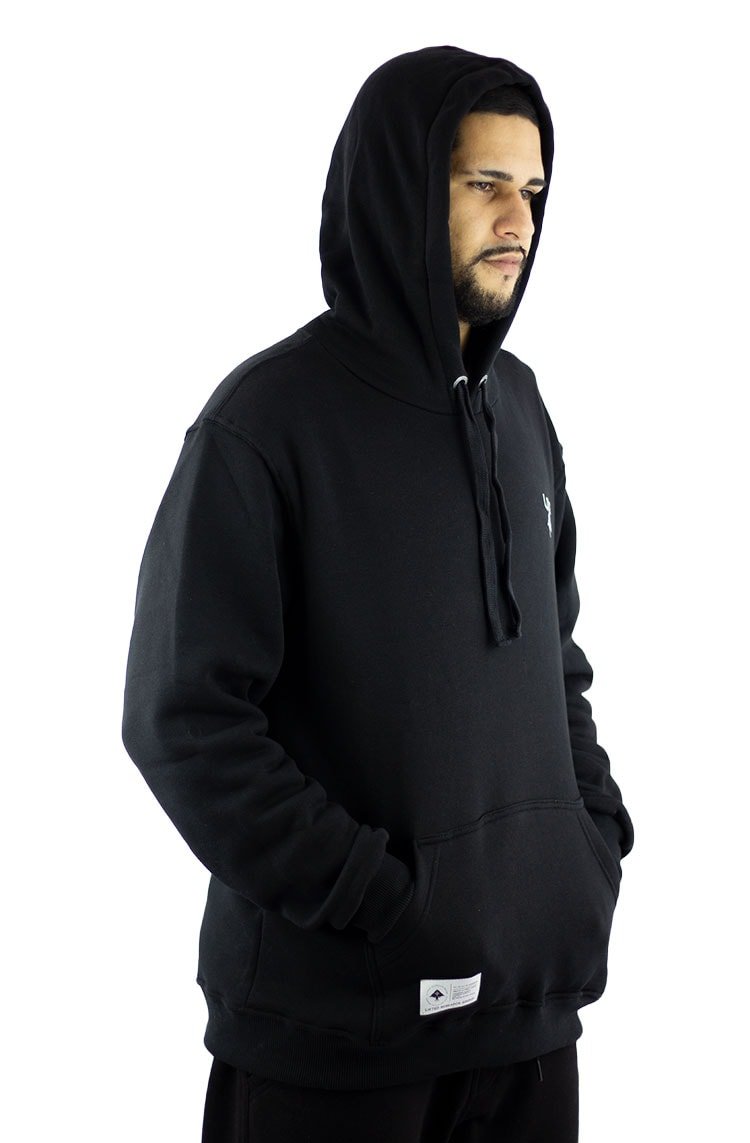 Moletom LRG Canguru Fechado Logo Arvore Preto/Branco - NewSkull