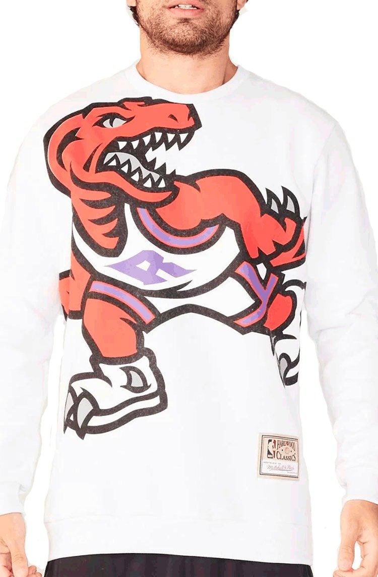 Moletom Mitchell & Ness Fechado Toronto Raptors Branco/Vermelho - NewSkull