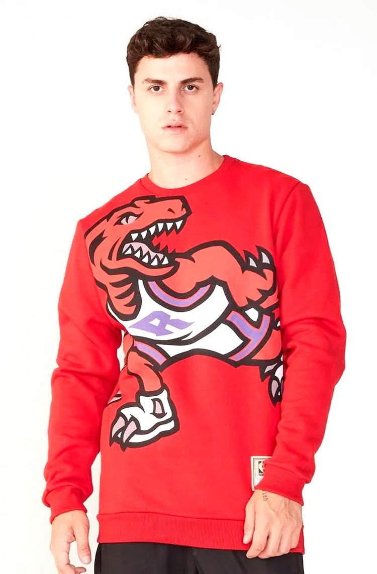 Moletom Mitchell & Ness Fechado Toronto Raptors Vermelho/Preto - NewSkull