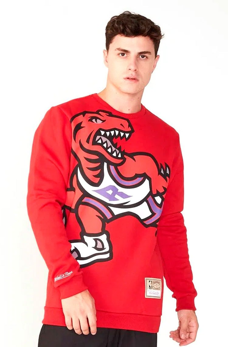 Moletom Mitchell & Ness Fechado Toronto Raptors Vermelho/Preto - NewSkull