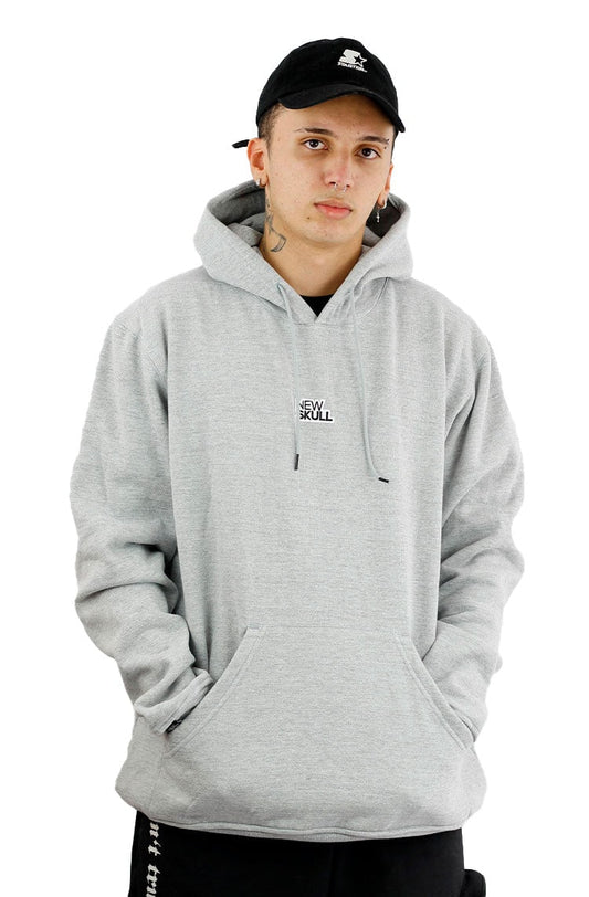 Moletom NewSkull Canguru Capuz Cinza/Cinza - NewSkull