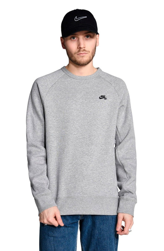 Moletom Nike SB Icon Crew Careca Cinza Mescla - NewSkull