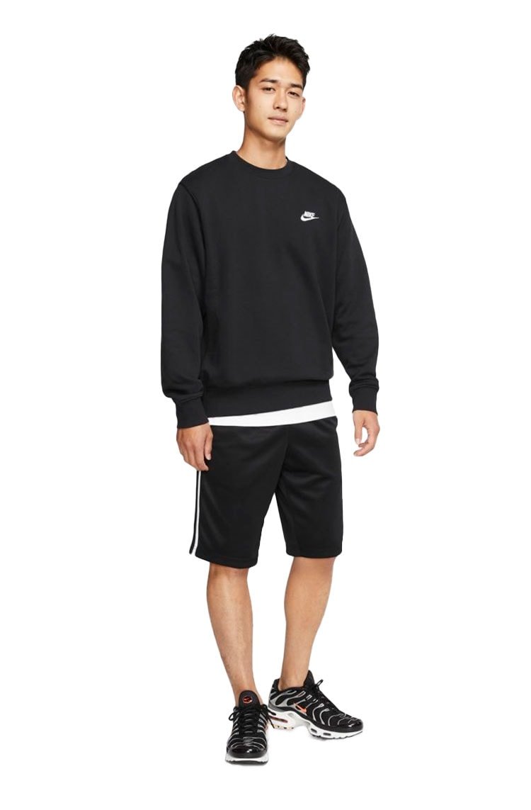Moletom Nike Sportswear Club Careca Preto/Branco - NewSkull