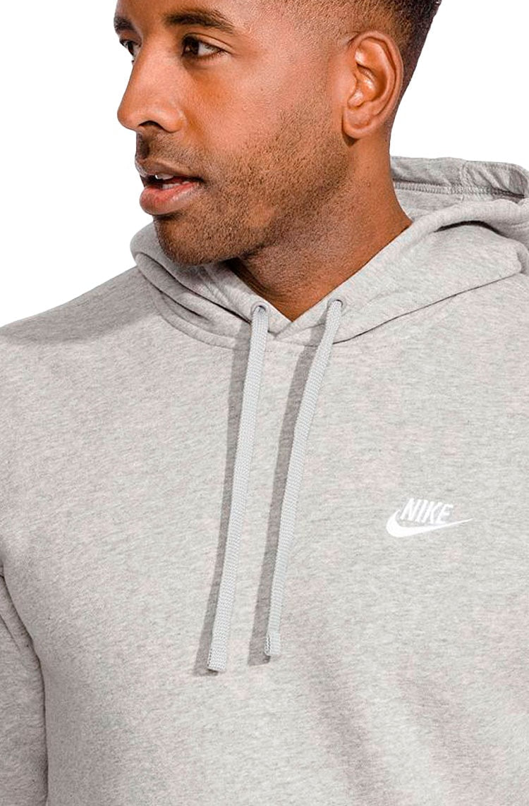Moletom Nike Sportswear Club Hoodie PO Cinza/Branco - NewSkull