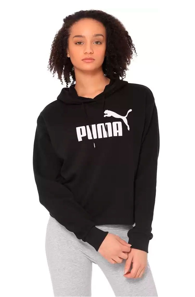 Moletom Puma Cropped Feminino Capuz Preto - NewSkull