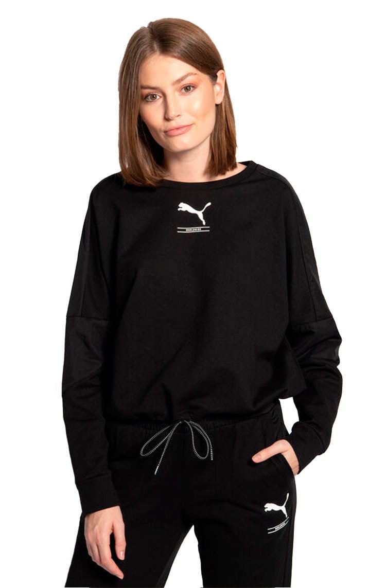 Moletom Puma Cropped Nu - Tility Crew Preto/Branco - NewSkull