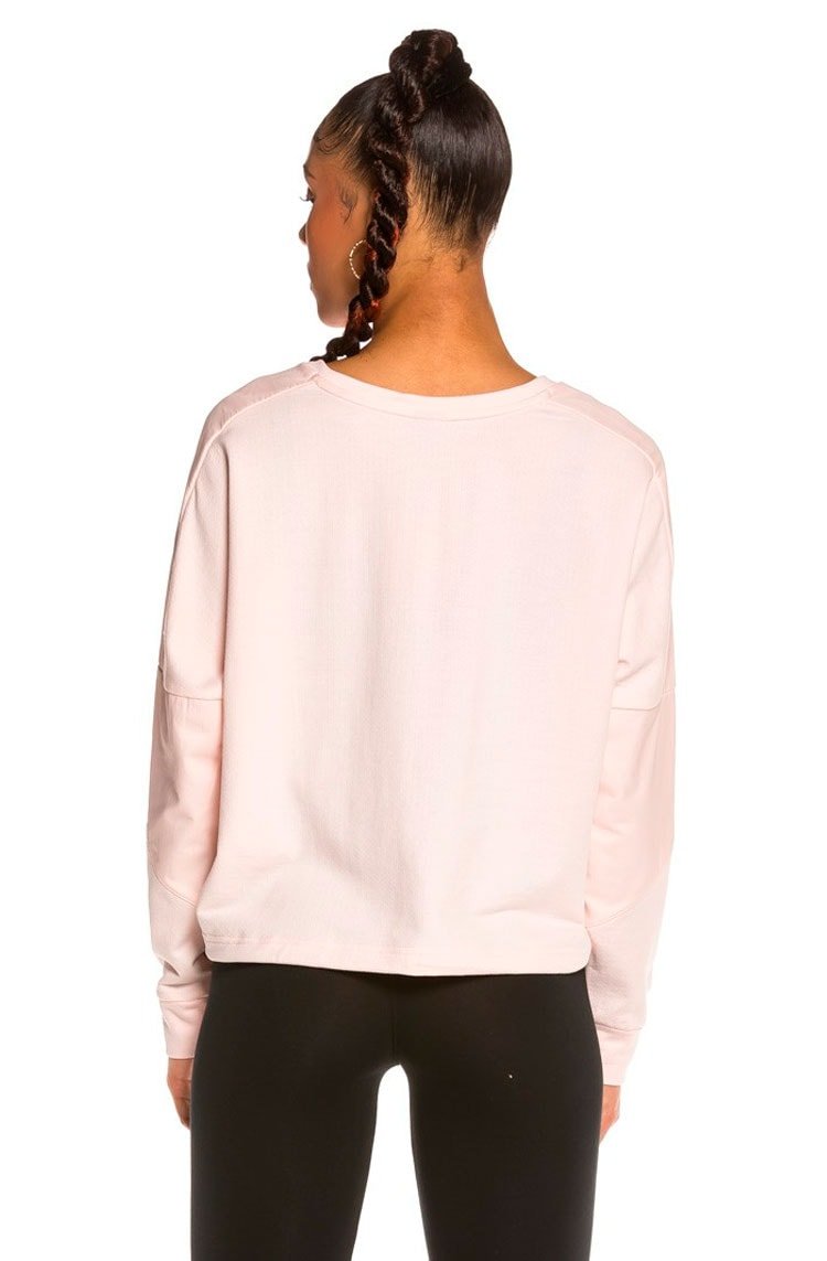 Moletom Puma Cropped Nu - Tility Crew Rosa/Branco - NewSkull