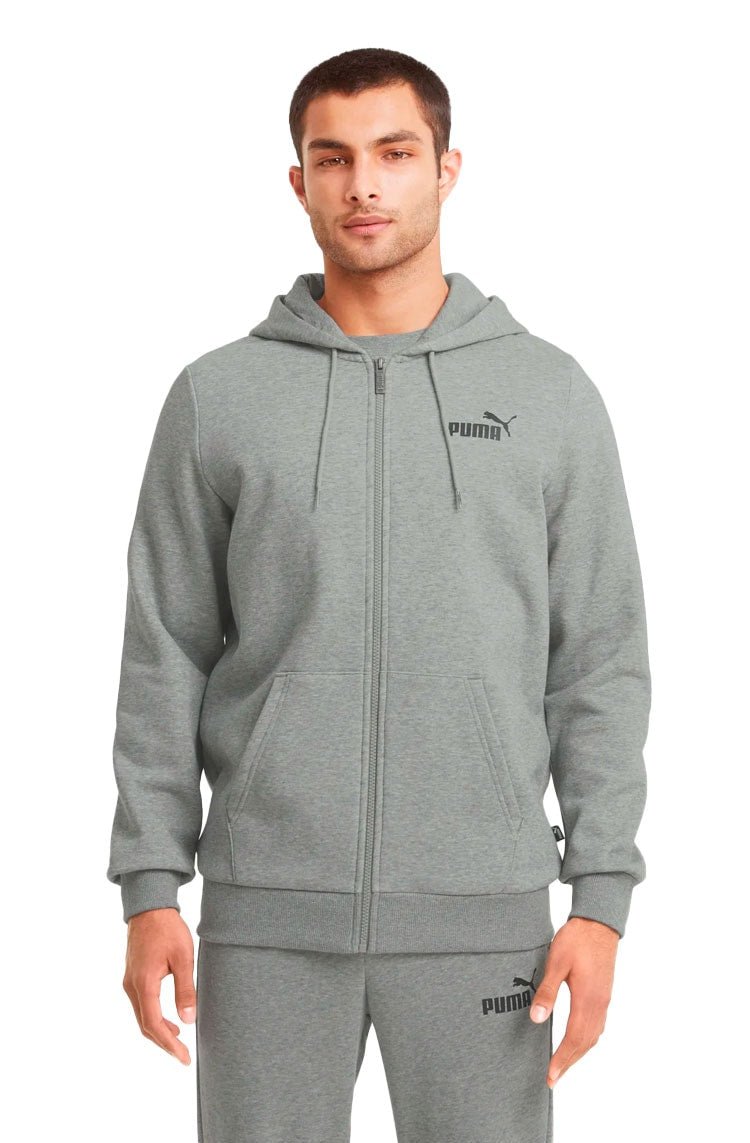 Moletom Puma Essentials Full - Zip Cinza/Preto - NewSkull