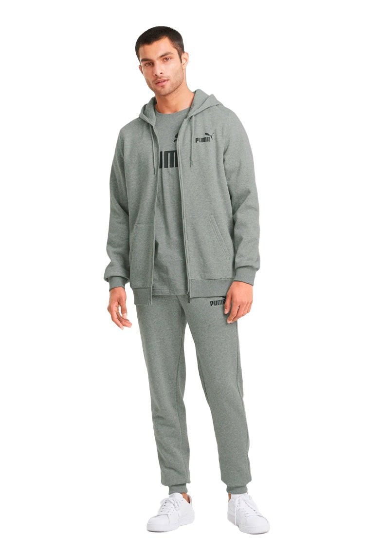Moletom Puma Essentials Full - Zip Cinza/Preto - NewSkull