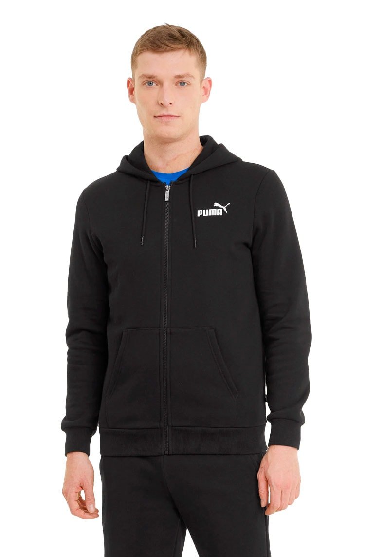 Moletom Puma Essentials Full - Zip Preto/Branco - NewSkull
