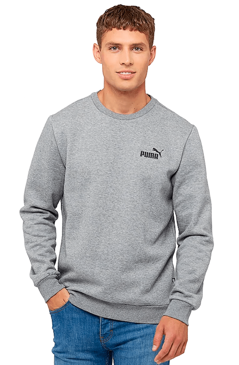 MOLETOM PUMA ESSENTIALS LOGO CREW SWEAT CINZA - NewSkull