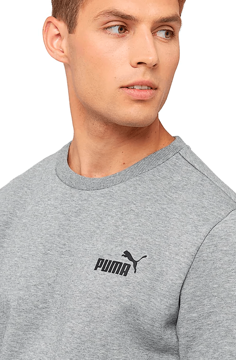 MOLETOM PUMA ESSENTIALS LOGO CREW SWEAT CINZA - NewSkull