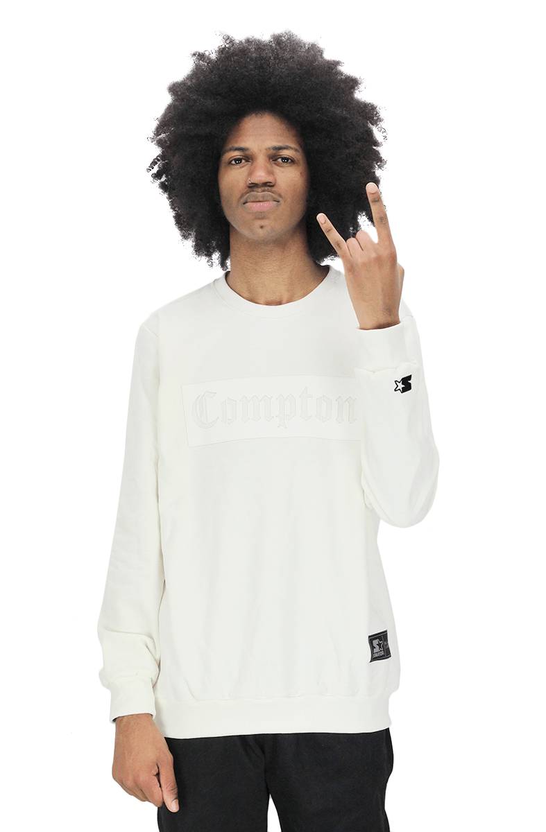 Moletom Starter Logo Relevo Careca Branco - NewSkull