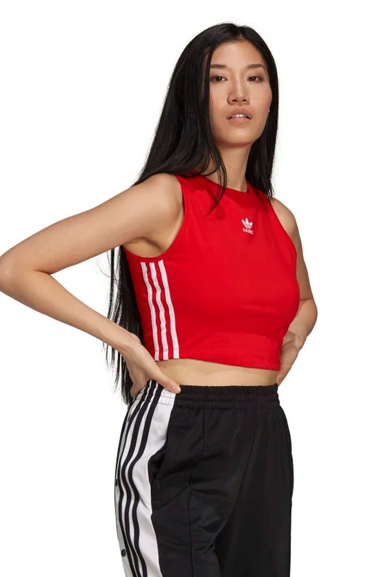 Regata Adidas Cropped Adicolor Classics Vermelho/Branco - NewSkull