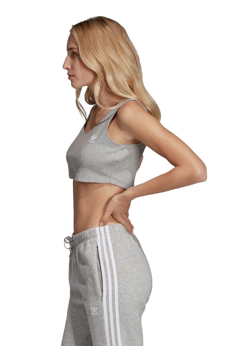 Regata ADIDAS Cropped Feminino Cinza - NewSkull