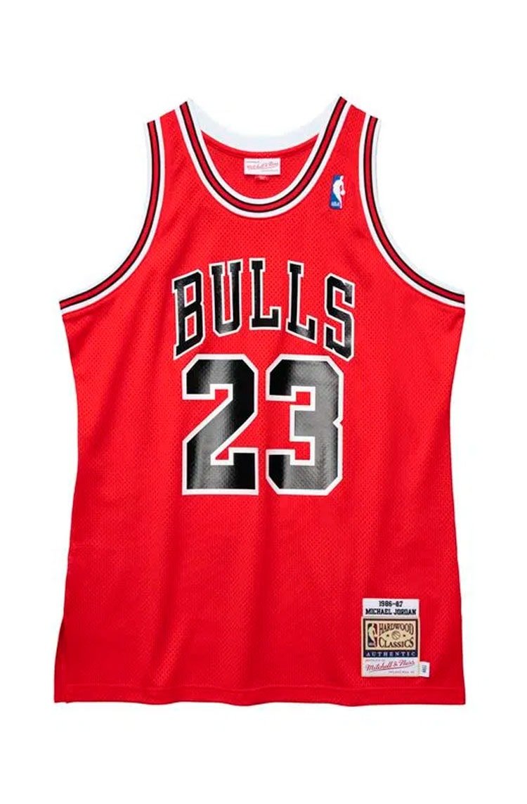 Regata Chicago Bulls Michael Jordan Mitchell & Ness Authentic Bull 23 Vermelho - NewSkull