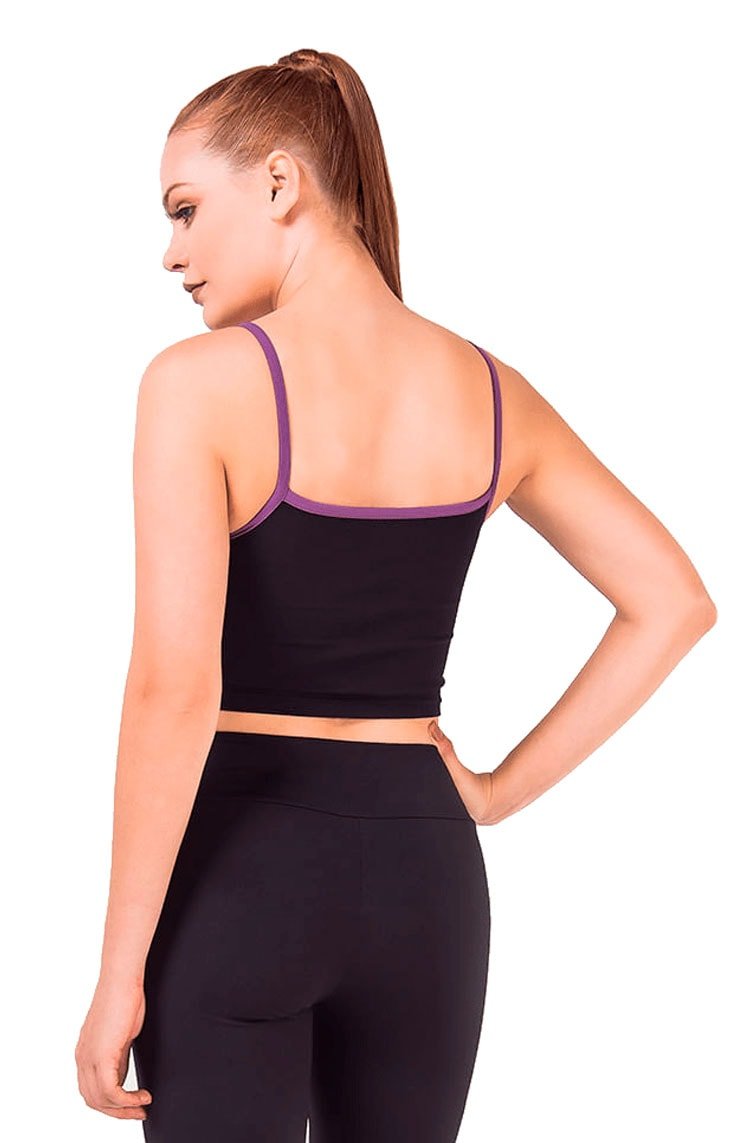 Regata Fila Feminina Cropped Straps Preto/Roxo - NewSkull