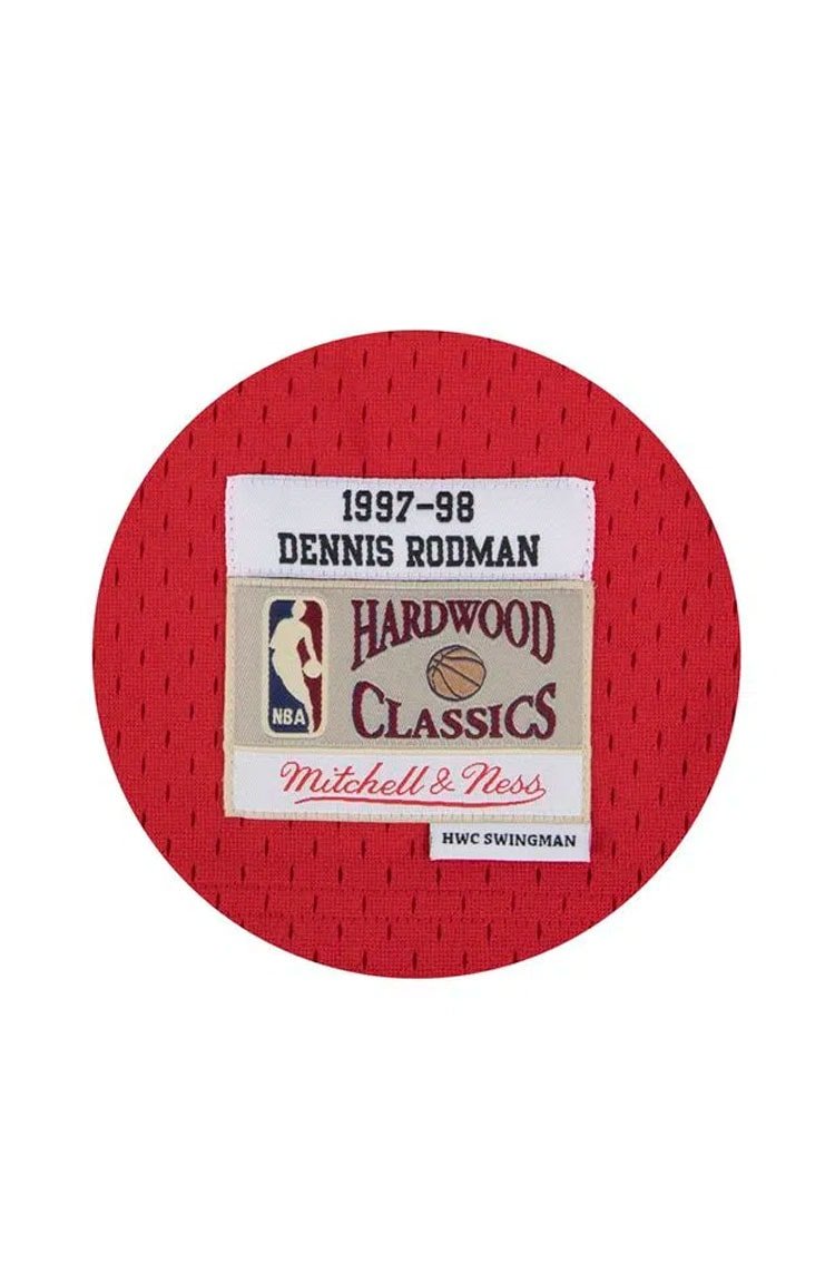 Regata Mitchell & Ness Swingman Jersey Chicago Bulls Road Dennis Keith Rodman1997 - 1998 Vermelha - NewSkull