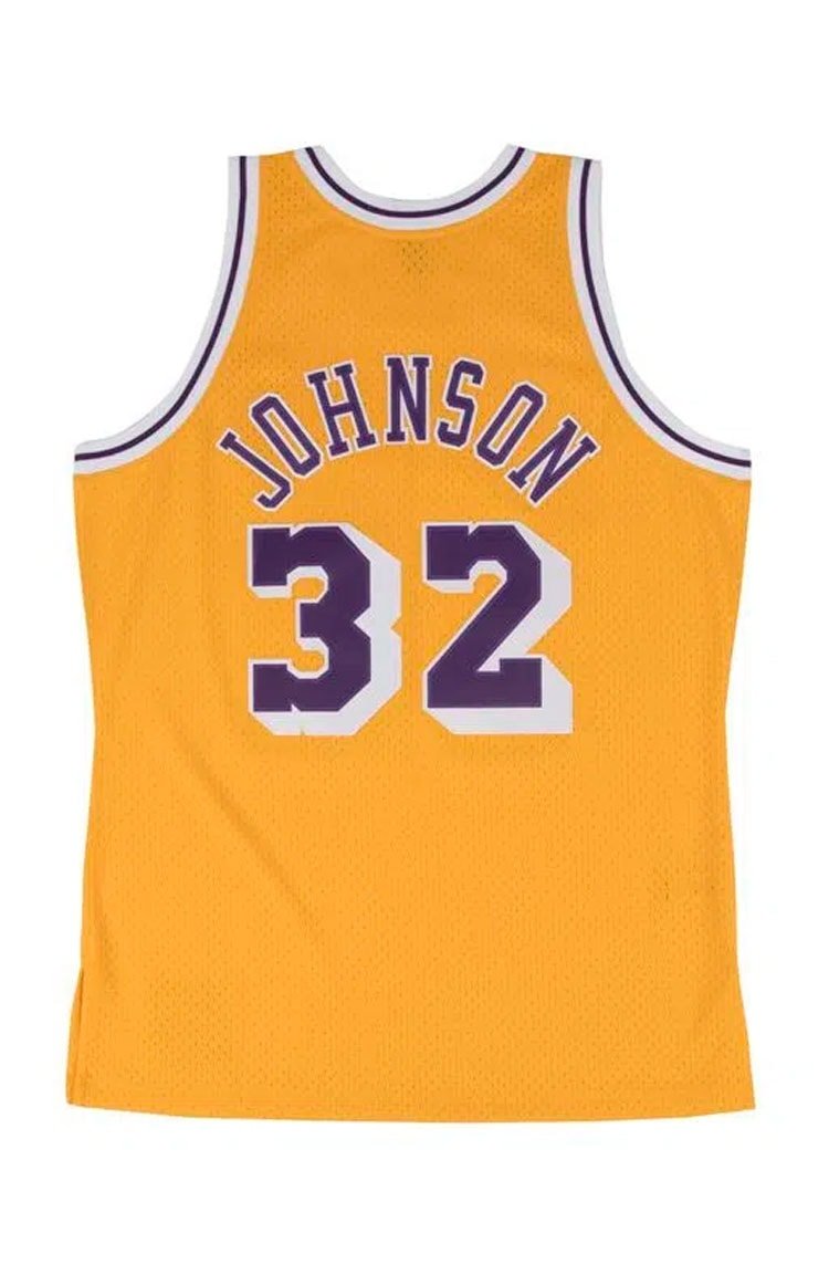 Regata Mitchell & Ness Swingman Jersey Los Angeles Lakers Home Magic Johnson 1984 - 1985 Amarela - NewSkull