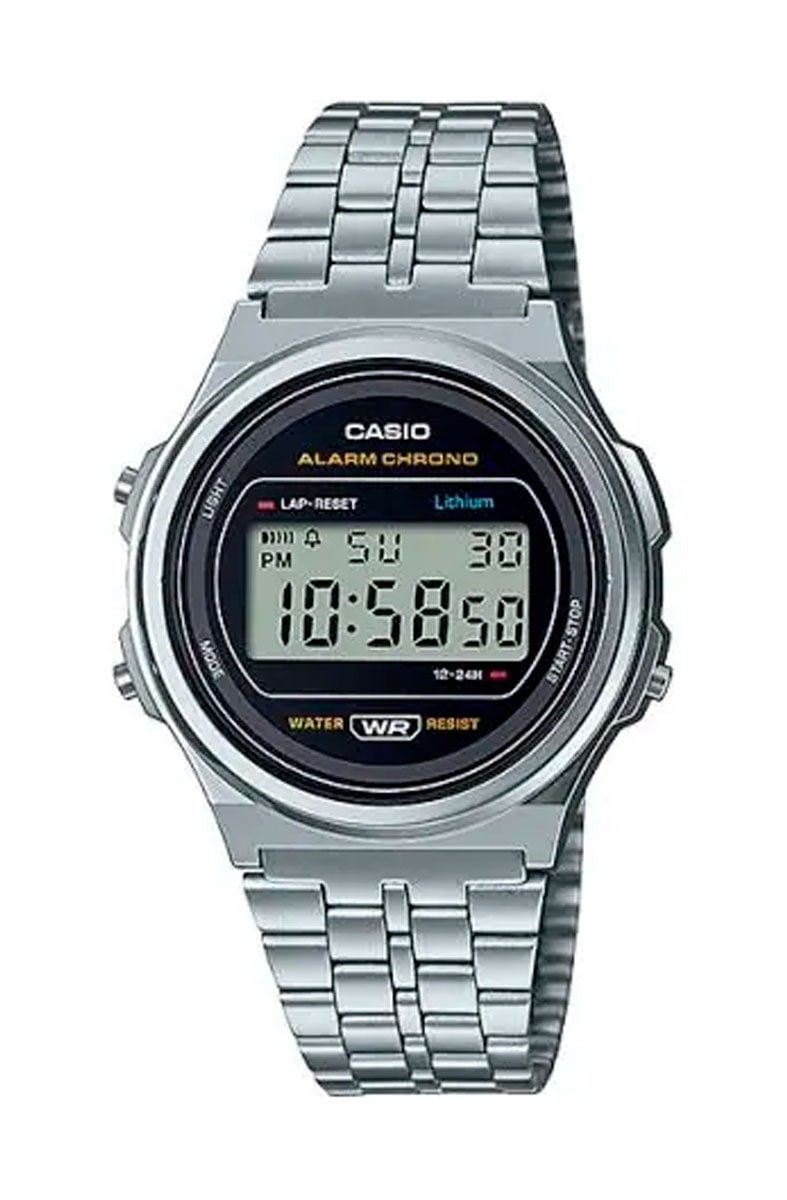 Relógio Casio Digital Vintage A171WEMB - 1ADF Preto/Prata - NewSkull