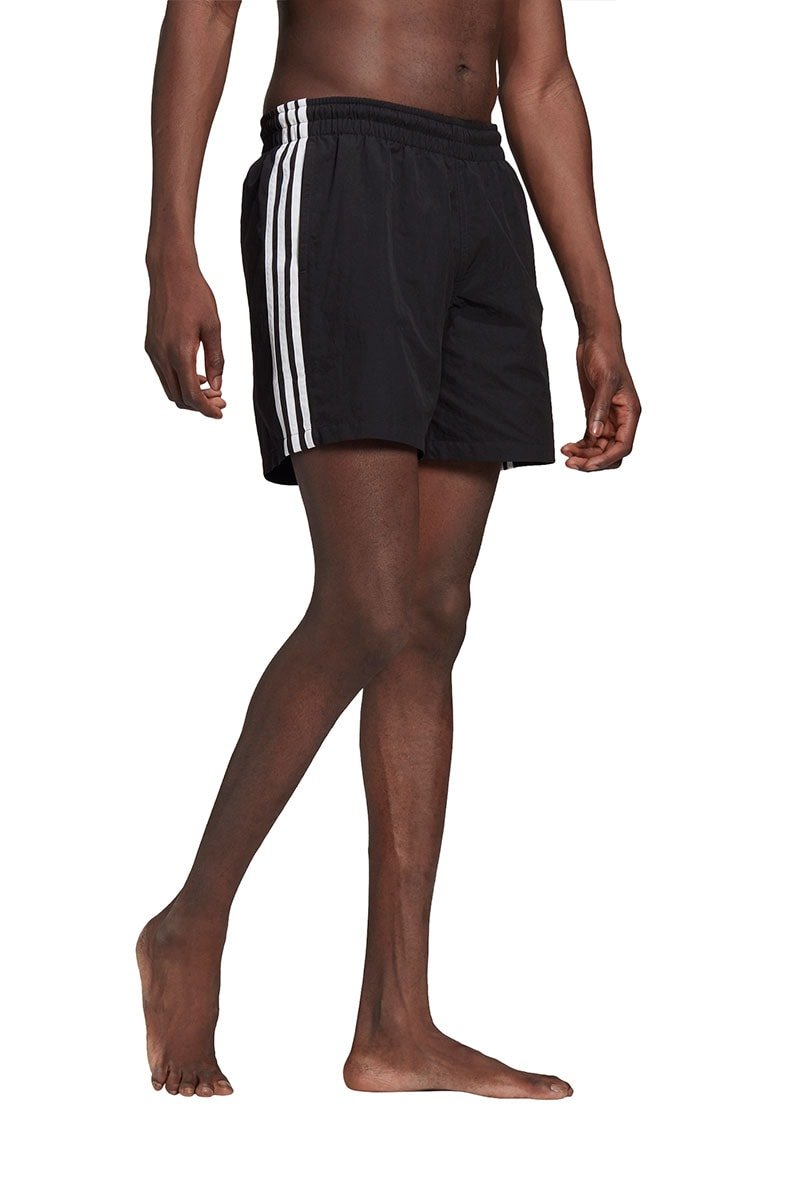 Short Adidas Natação Adicolor Classics 3 Stripes Preto/Branco - NewSkull