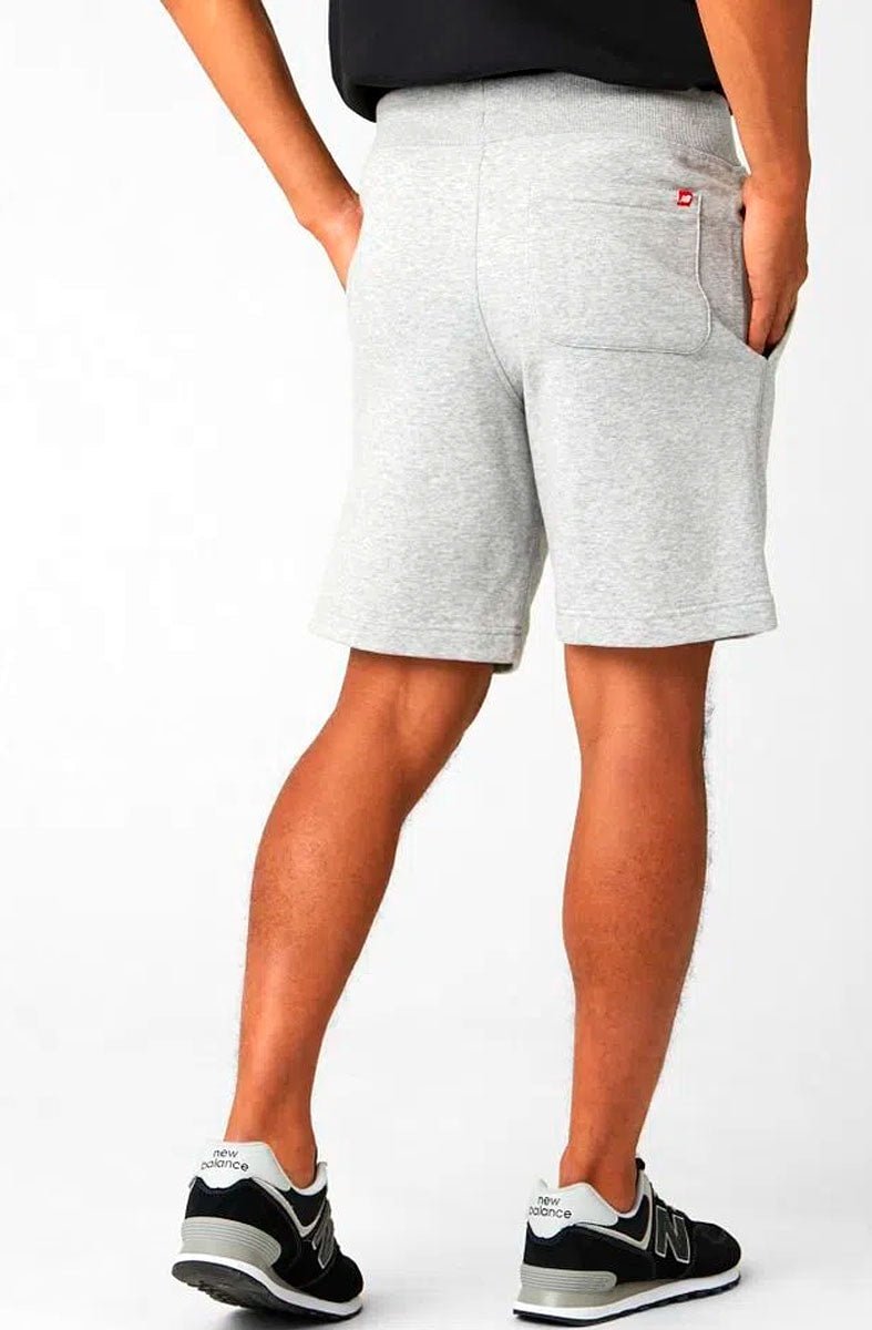 Short New Balance Essentials Stacked Logo Cinza/Branco - NewSkull