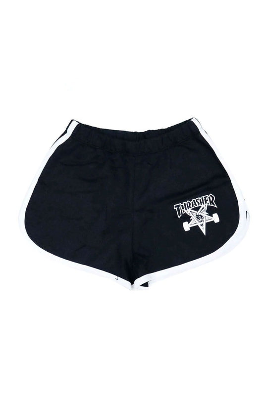 Short Thrasher Feminino Skategoat Night Preto/Branco - NewSkull