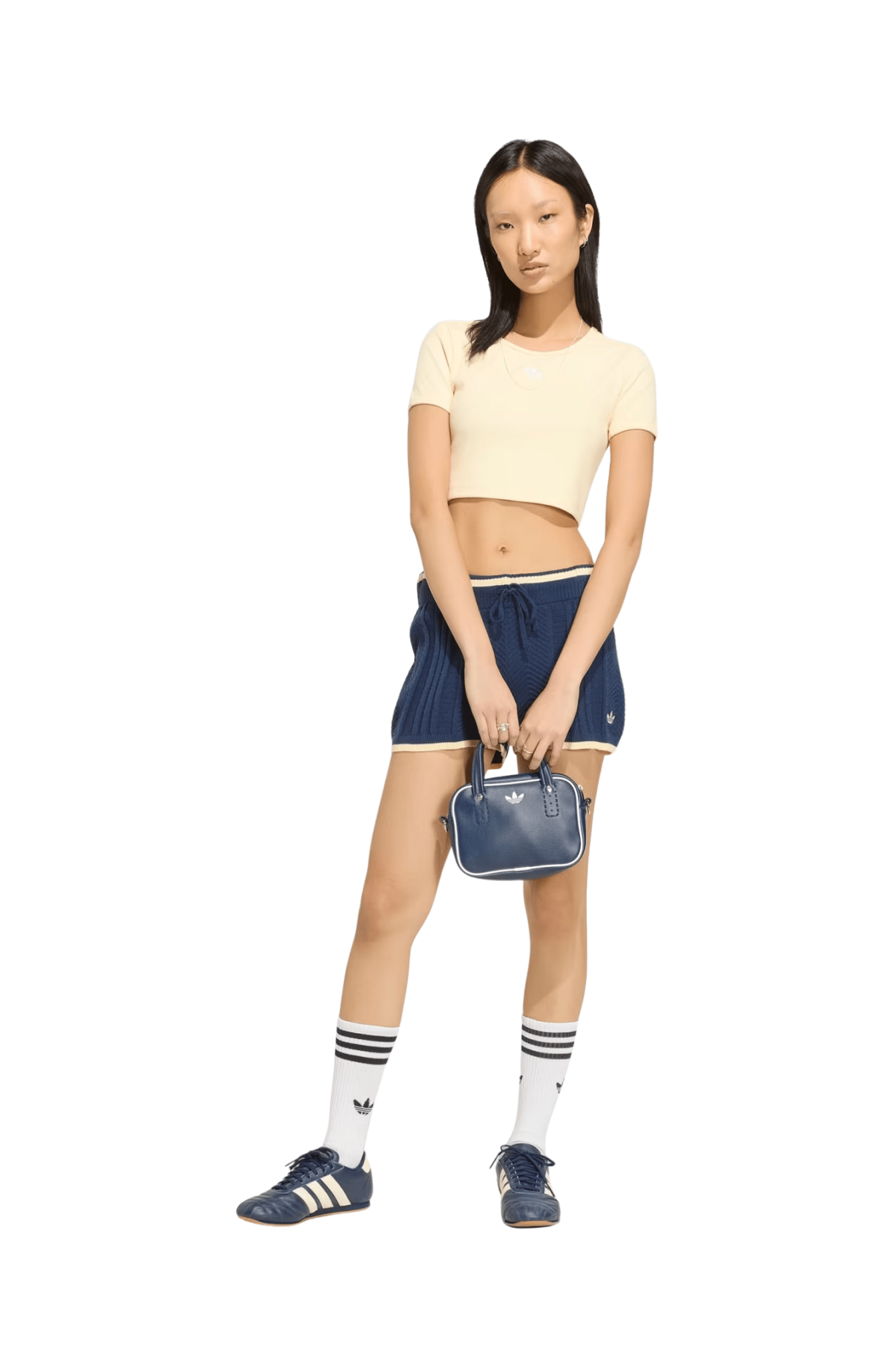 Shorts Adidas Cable Knit Azul Marinho - NewSkull