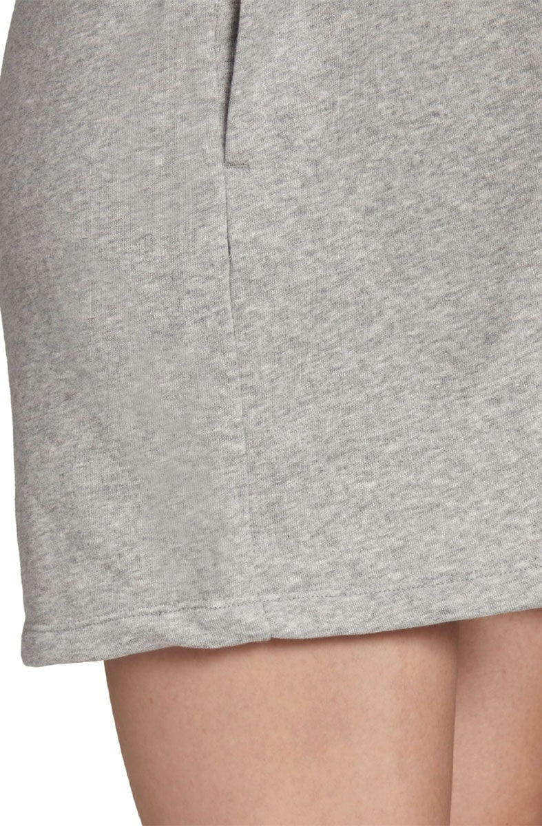 Shorts Adidas Feminino Moletinho Adicolor Essentials Cinza/Branco - NewSkull