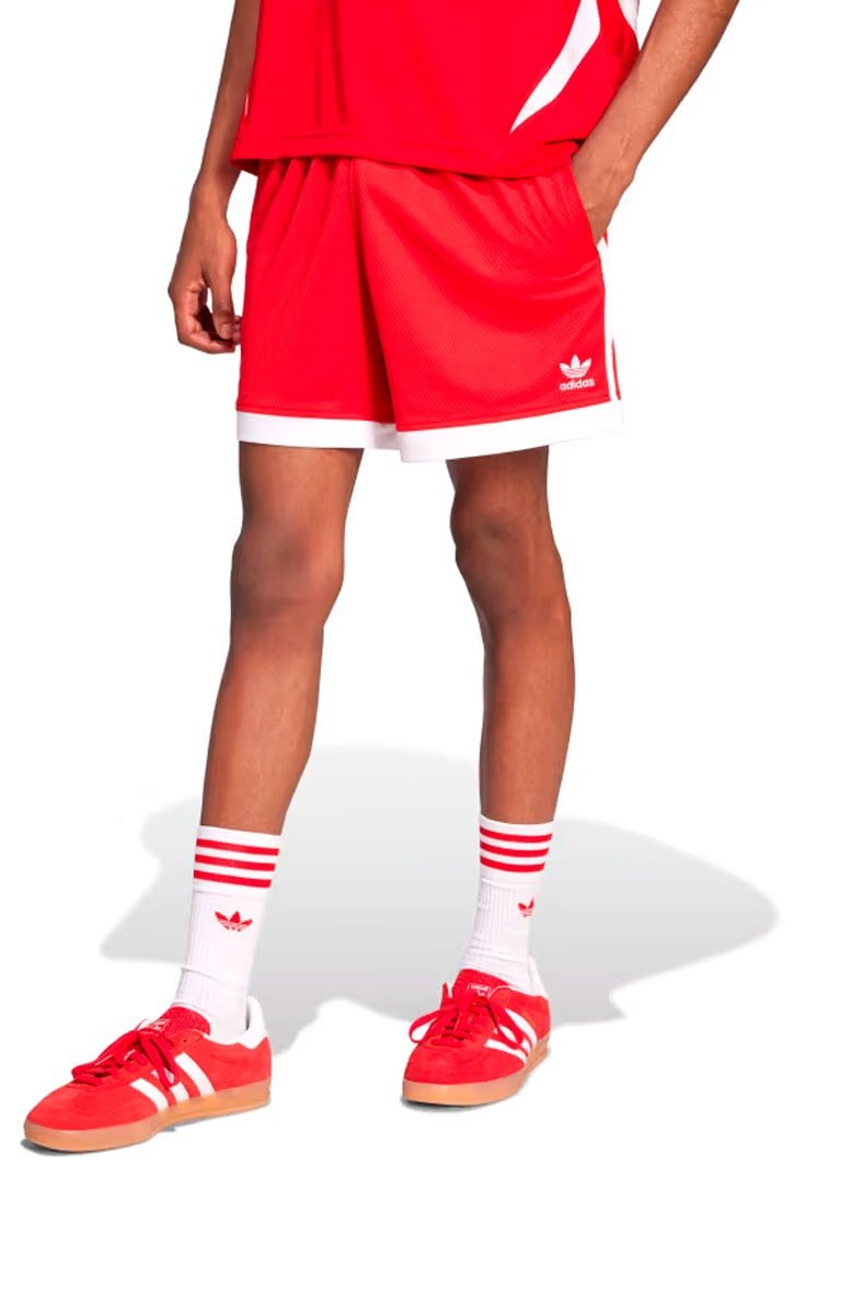 Shorts Adidas Mock Eylet Vermelho/Branco - NewSkull