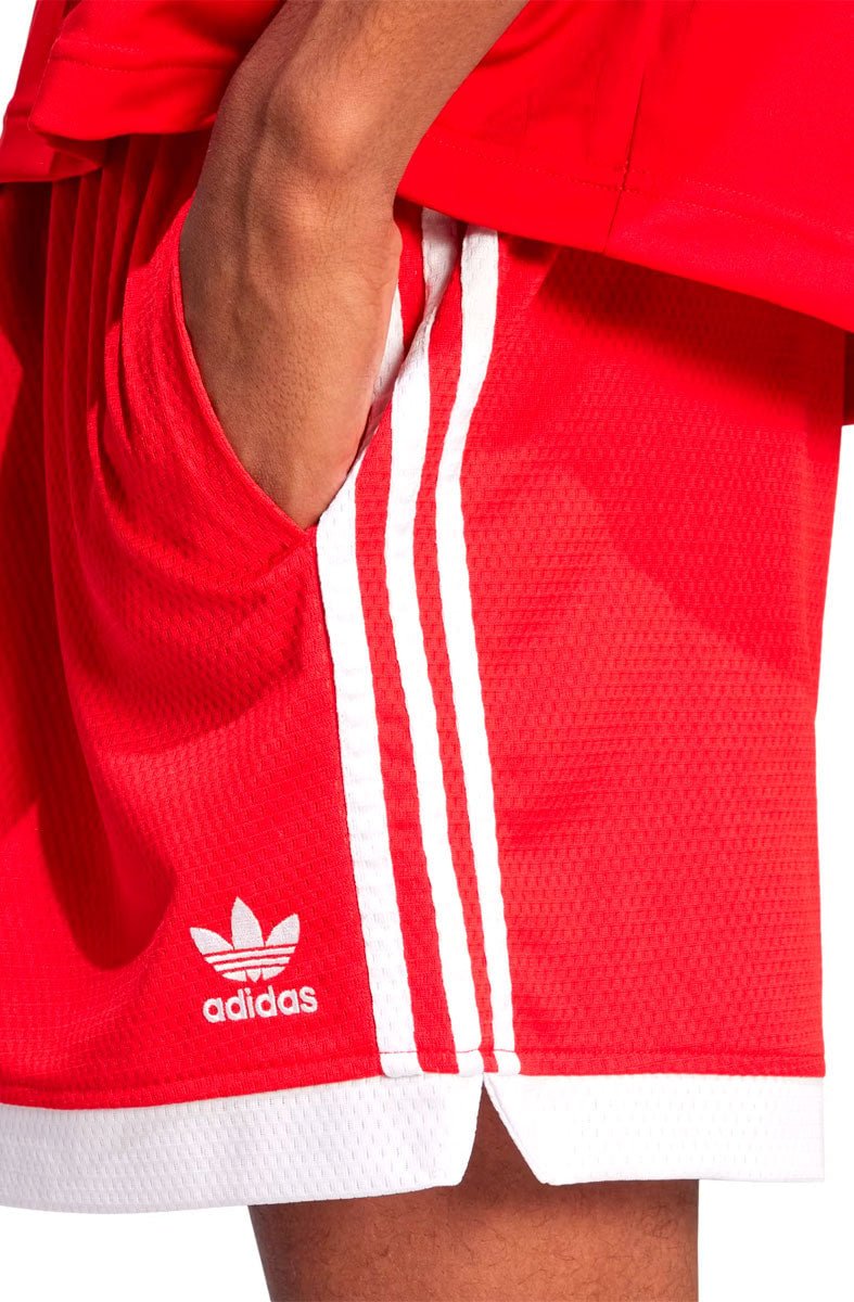 Shorts Adidas Mock Eylet Vermelho/Branco - NewSkull