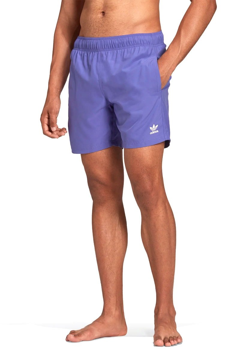 Shorts Adidas Natação Adicolor Essentials Trefoil Roxo/Branco - NewSkull