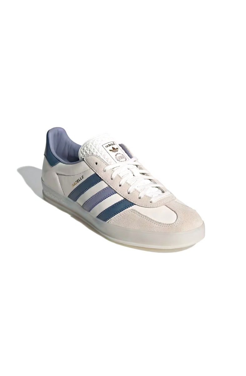 Tênis Adidas Gazelle Indoor Feminino Off - White/Azul IG1643 - NewSkull