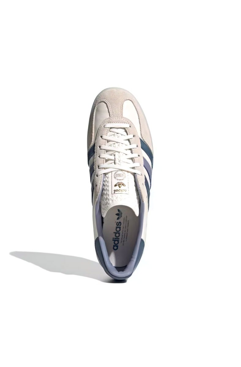Tênis Adidas Gazelle Indoor Feminino Off - White/Azul IG1643 - NewSkull