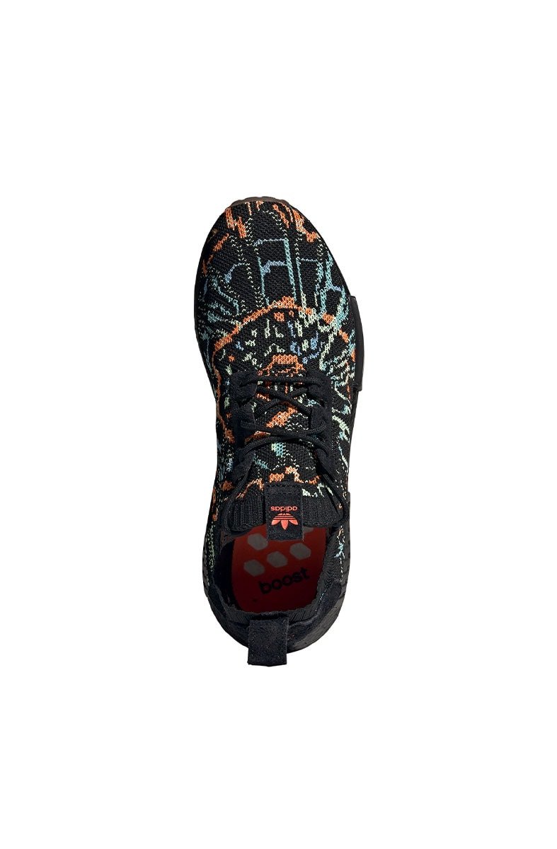 Tênis Adidas NMD R1 Primeknit Preto/Laranja/Verde - NewSkull