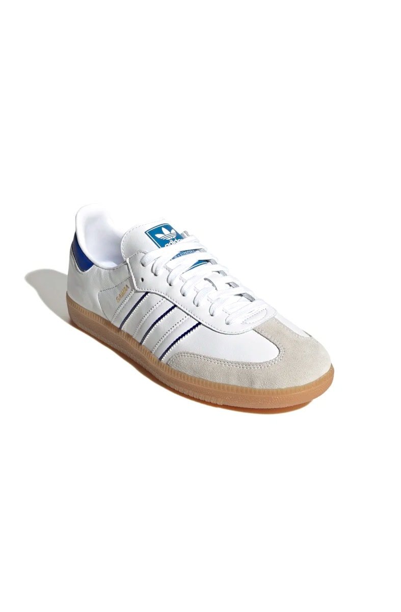 Tênis Adidas Samba Branco/Azul - NewSkull
