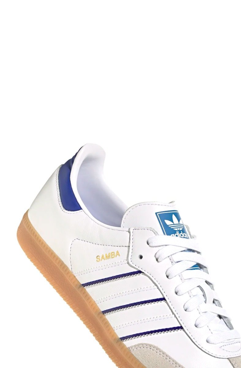 Tênis Adidas Samba Branco/Azul - NewSkull