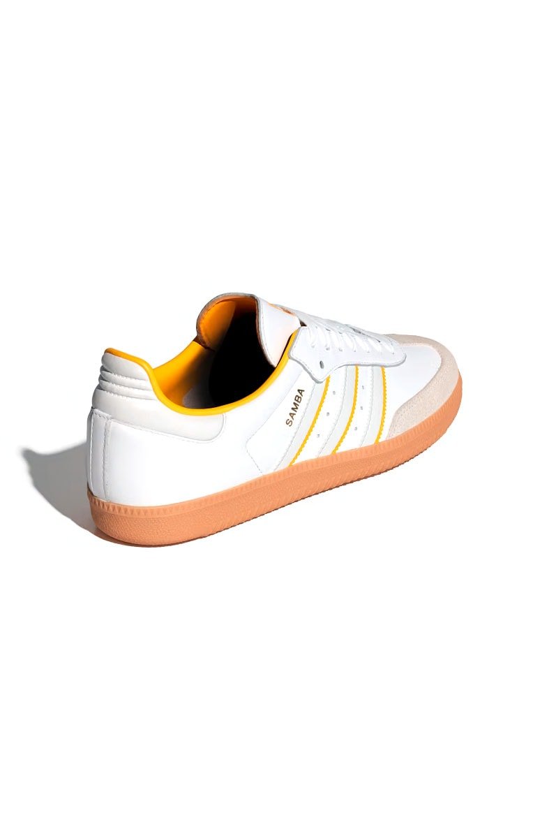 Tênis Adidas Samba OG Branco/Amarelo ID1479 - NewSkull