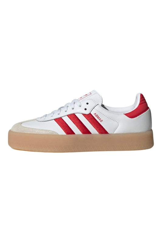 Tênis Adidas Sambae Feminino Branco/Vermelho ID0438 - NewSkull