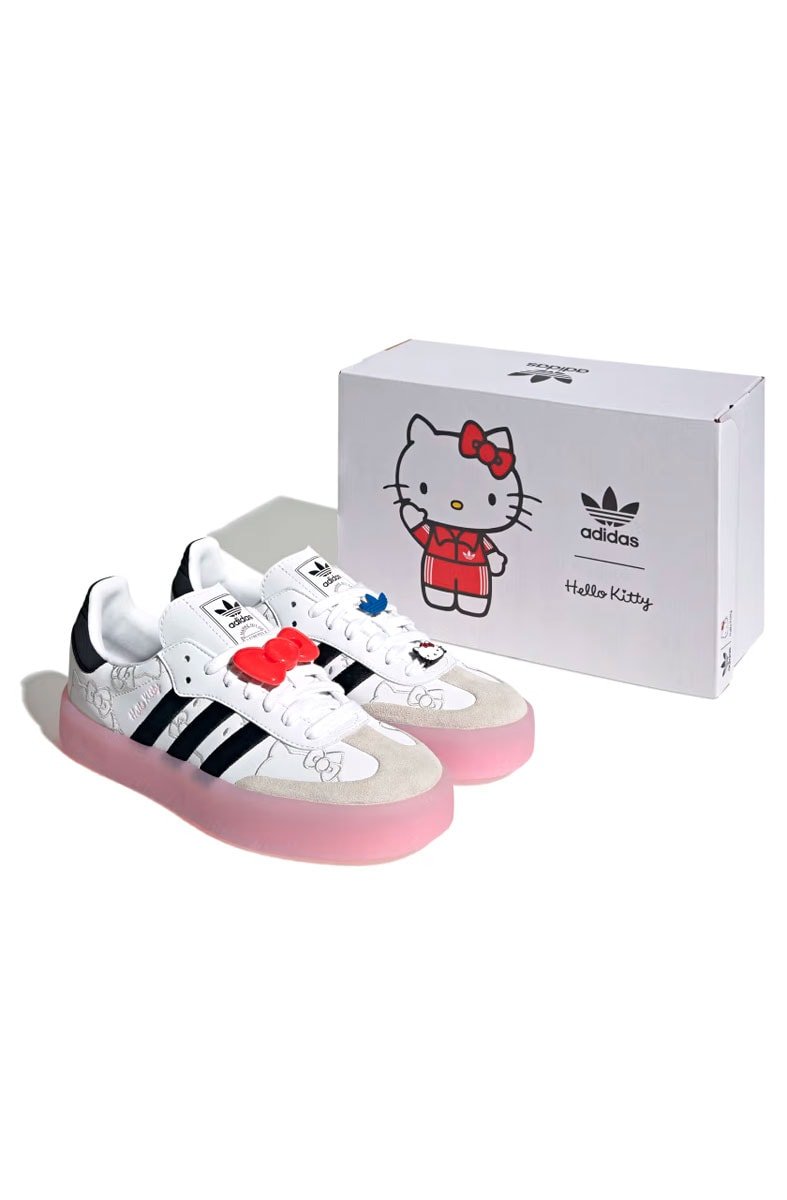Tênis Adidas Sambae Hello Kitty Branco/Preto/Rosa IG4450 - NewSkull