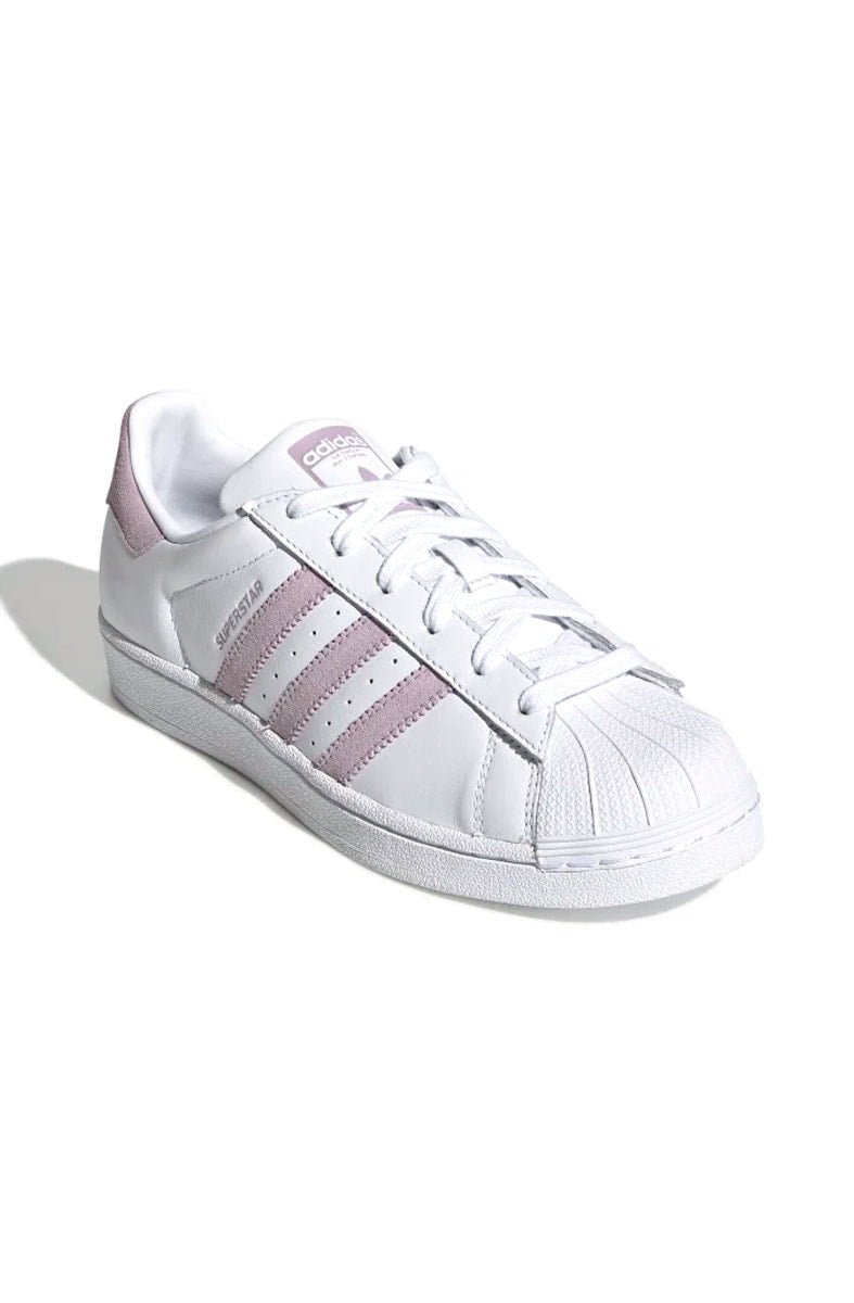 Tênis Adidas Superstar Feminino Branco/Rosa - NewSkull