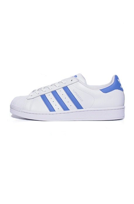 Tênis Adidas Superstar Foundation Branco com Azul - NewSkull