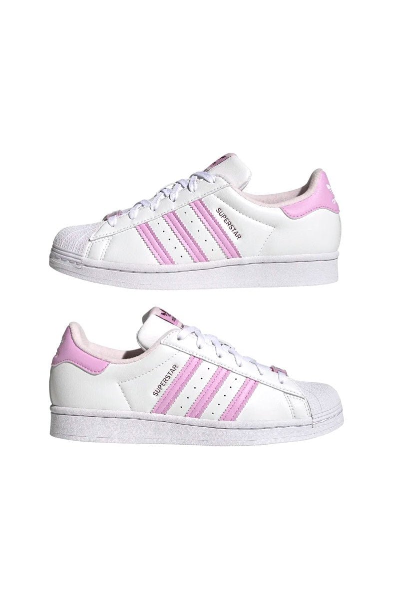 Tênis Adidas Superstar Her Vegan Branco/Rosa - NewSkull