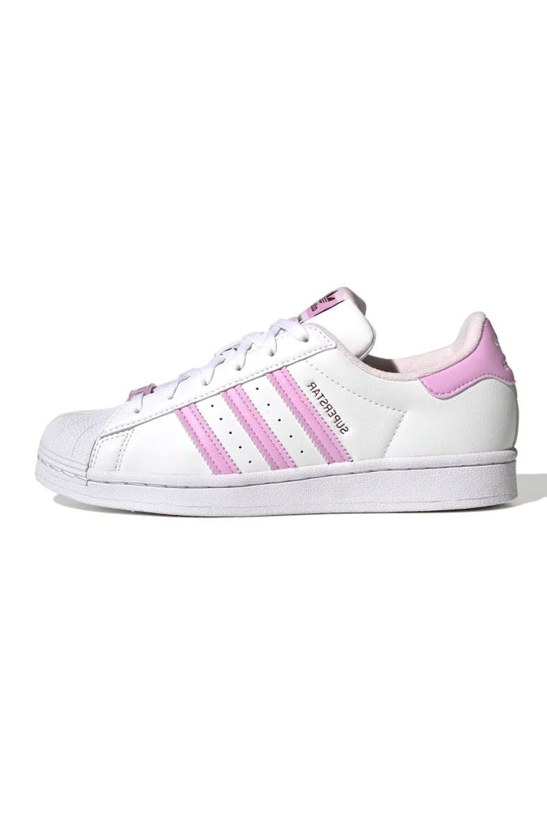 Tênis Adidas Superstar Her Vegan Branco/Rosa - NewSkull