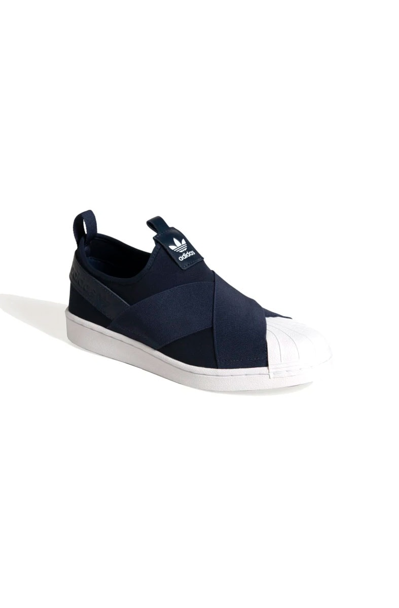 Tênis Adidas Superstar Slip On Feminino Azul Marinho/Branco - NewSkull