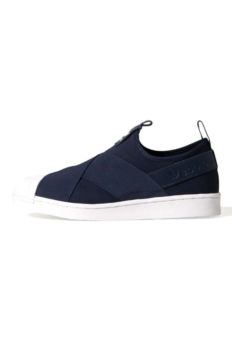 Tênis Adidas Superstar Slip On Feminino Azul Marinho/Branco - NewSkull