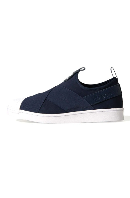 Tênis Adidas Superstar Slip On Feminino Azul Marinho/Branco - NewSkull