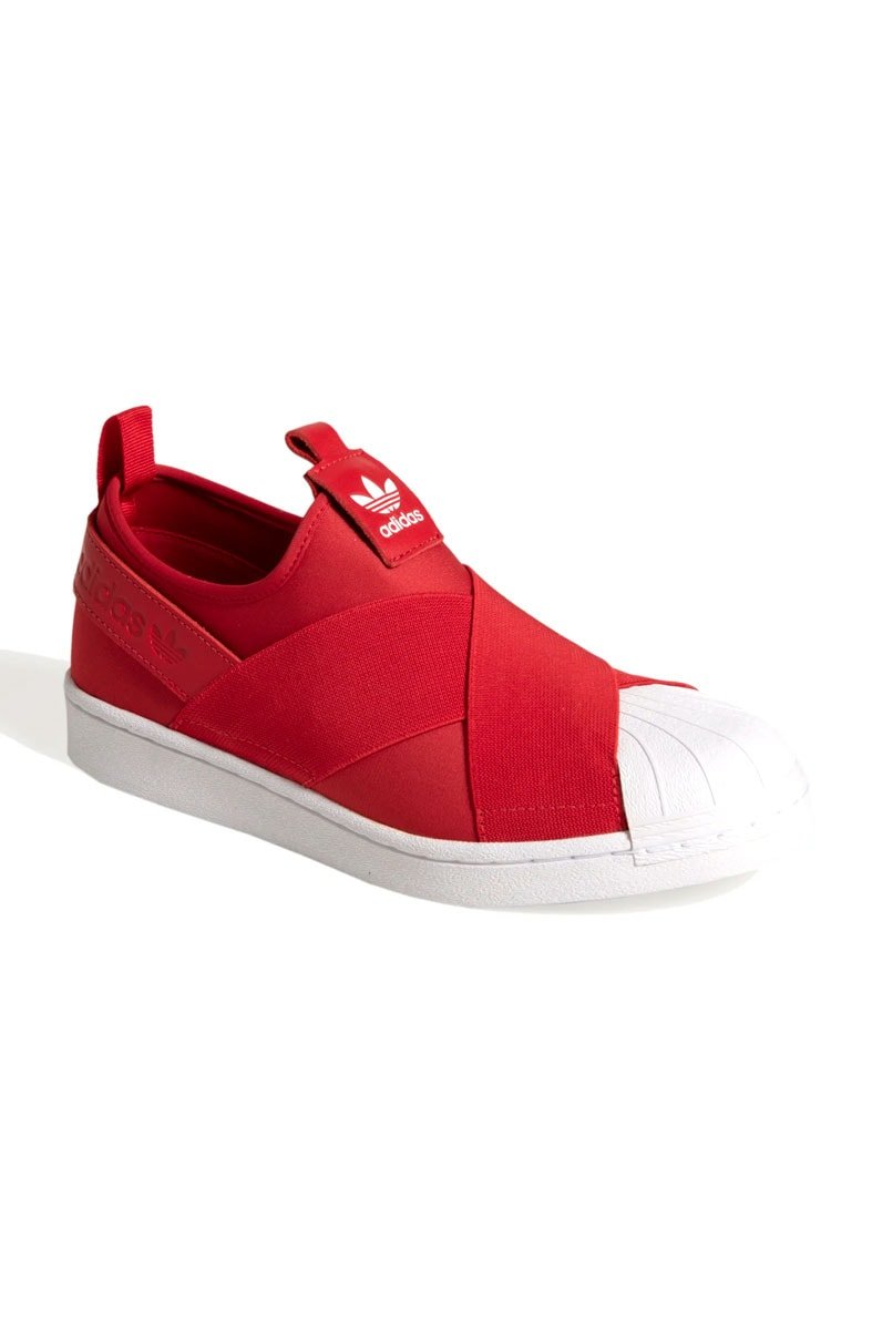Tênis Adidas Superstar Slip On Feminino Vermelho/Branco - NewSkull